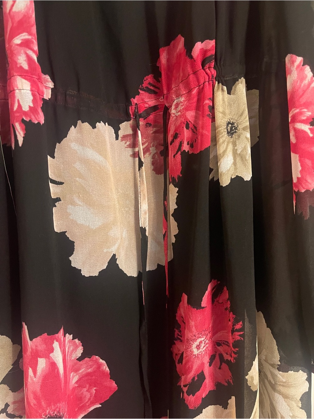 Calvin Klein Black Maxi Dress with Pink and Cream Floral Pattern - Picture 2 of 4